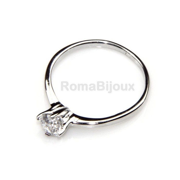 NLB|Silver 925 : Solitaire ring for woman with zircon 5mm brilliant cut 4 jaws