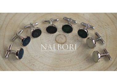 NLB|Gemelli bottone Argento 925 tondi smalto vari colori camicia uomo NALBORI