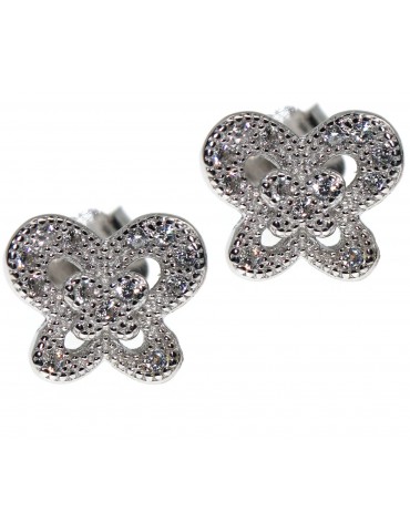 orecchini farfalle argento 925 per donna bambina con zirconi