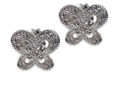 NALBORI 925 silver butterfly cubic zirconia earrings