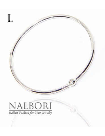 Bracciale argento 925 per charme ovale misura large -  Nalbori componibili - manetta