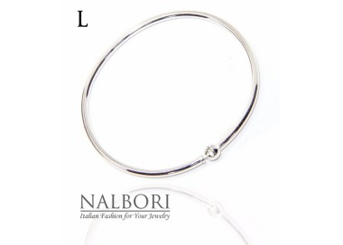 NLB|Bracciale argento 925 per charme ovale misura large -  Nalbori componibili - manetta