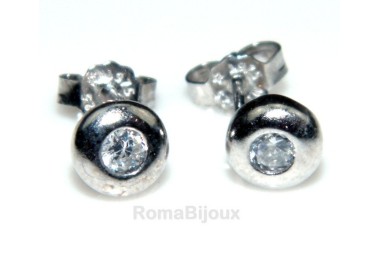 NLB|925 silver :earrings woman man onion domed 3mm cubic zirconia