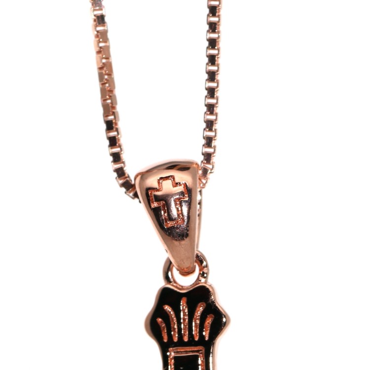 NLB|925 silver lily cross necklace rose gold plating crucifix 45 50 60 cm