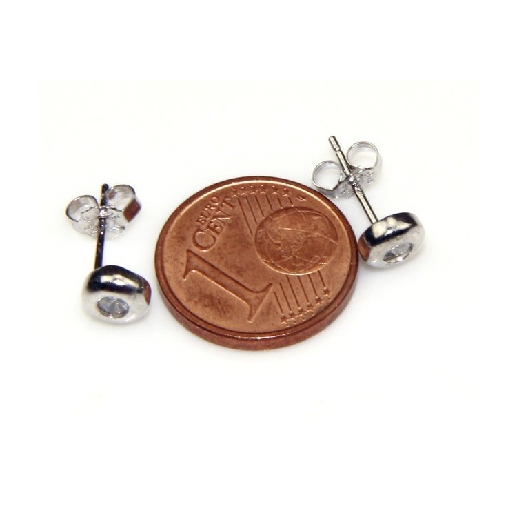 NLB|925 silver :earrings woman man onion domed 3mm cubic zirconia