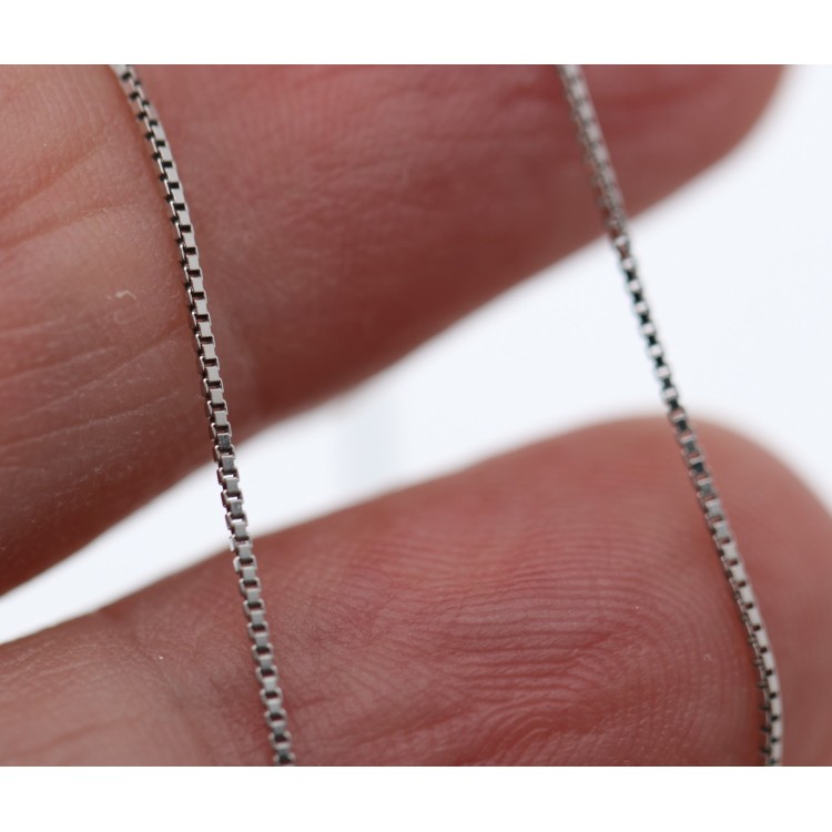 NLB|925 silver chain rhodium-plated diamond Venetian necklace mod. thickness 0.6mm ND12