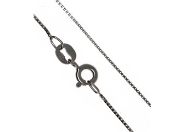 NLB|925 silver chain rhodium-plated diamond Venetian necklace mod. thickness 0.6mm ND12