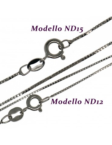 catenina argento 925 collana veneziana diamantata rodiata mod. spessore 0,6mm ND12
