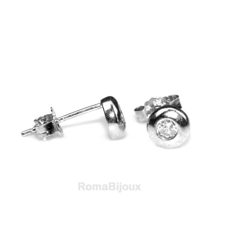 NLB|925 silver :earrings woman man onion domed 3mm cubic zirconia