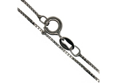 NLB|925 silver chain, rhodium-plated diamond Venetian necklace, thickness 0.8mm ND15