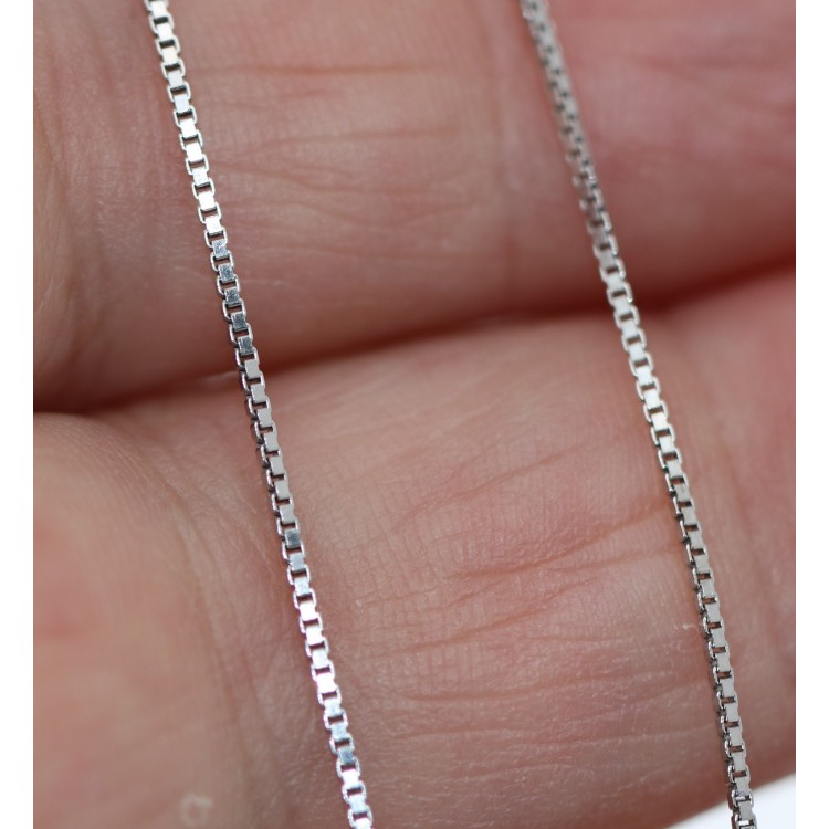 NLB|925 silver chain, rhodium-plated diamond Venetian necklace, thickness 0.8mm ND15