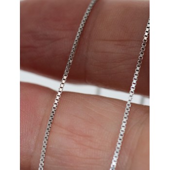 NLB|catenina argento 925 collana veneziana diamantata rodiata spessore 0,8mm ND15