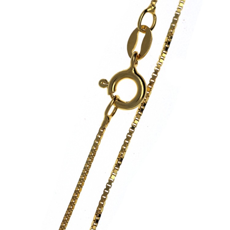 NLB|Collana argento 925 catenina veneziana diamantata placcata oro giallo spessore 0,8mm ND15