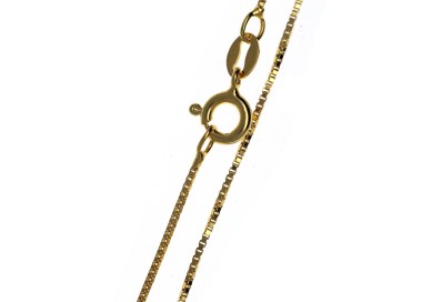 NLB|925 silver chain, yellow gold plated diamond Venetian necklace, thickness 0.8mm ND15