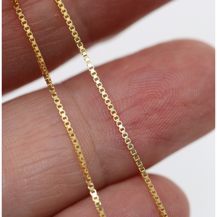 NLB|Collana argento 925 catenina veneziana diamantata placcata oro giallo spessore 0,8mm ND15