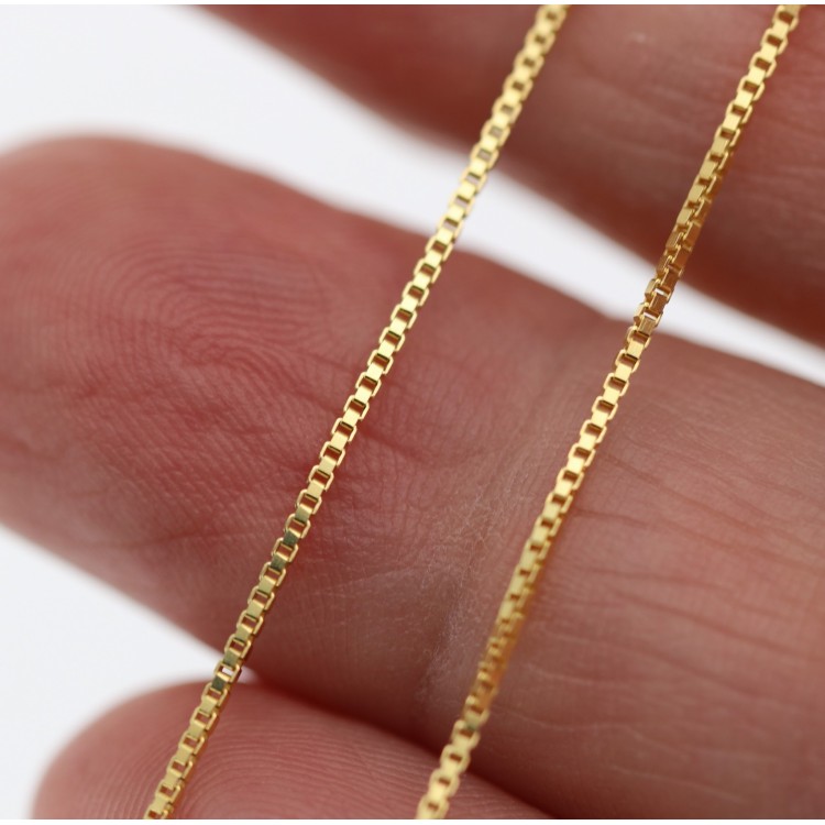 NLB|Collana argento 925 catenina veneziana diamantata placcata oro giallo spessore 0,8mm ND15