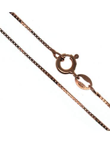 925 silver chain, rose gold plated diamond Venetian necklace, thickness 0.8mm ND15