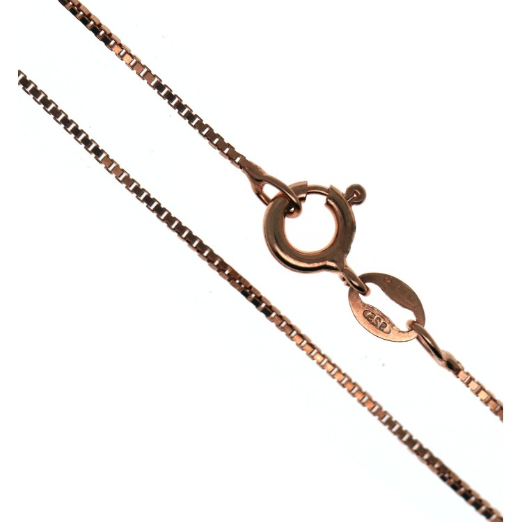 NLB|925 silver chain, rose gold plated diamond Venetian necklace, thickness 0.8mm ND15