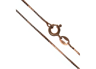 NLB|925 silver chain, rose gold plated diamond Venetian necklace, thickness 0.8mm ND15