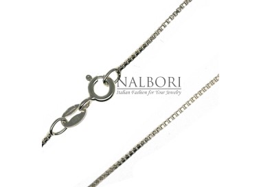 NLB|925 silver chain, clear diamond Venetian necklace, thickness 0.8mm ND15