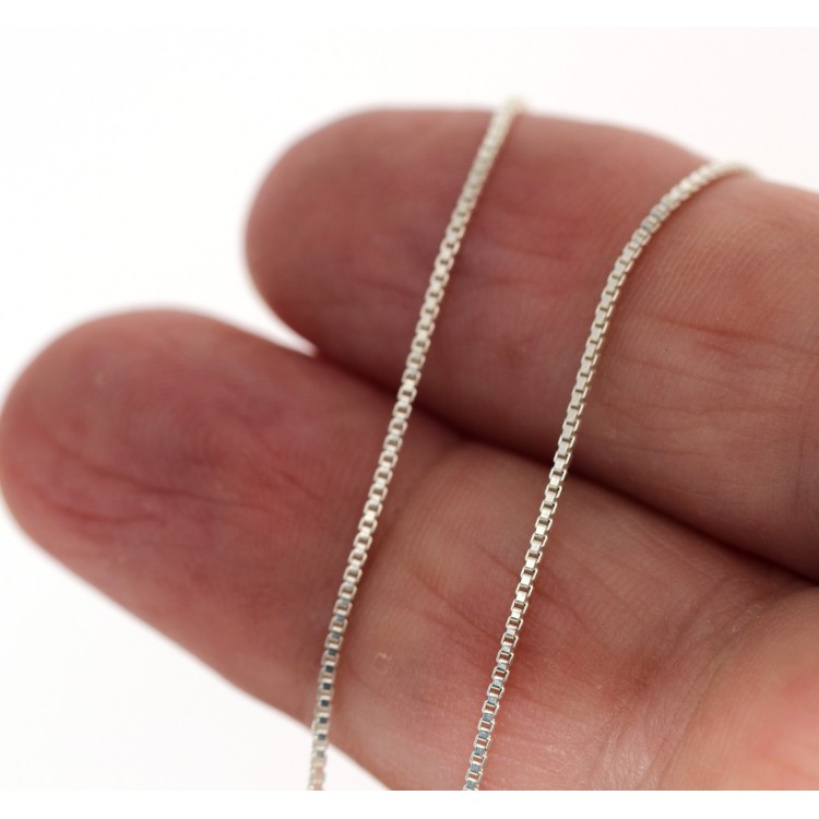 NLB|925 silver chain, clear diamond Venetian necklace, thickness 0.8mm ND15