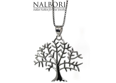 NLB|collana Argento 925 girocollo e ciondolo albero della vita nascita famiglia