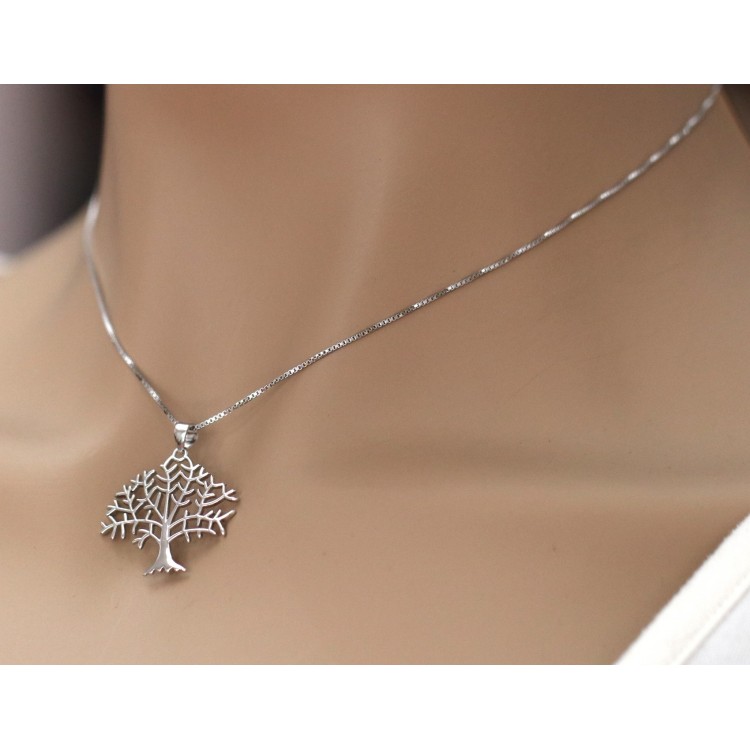 NLB|collana Argento 925 girocollo e ciondolo albero della vita nascita famiglia