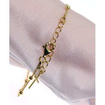 NLB|Rosary bracelet man or woman in 925 sterling silver cross smooth rod Yellow gold from 16.50 to 20 cm