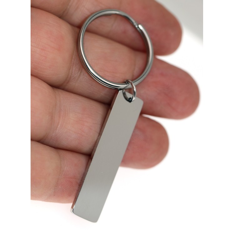 NLB|steel key ring with 40x10 man and woman plate engraving NALBORI