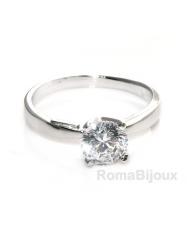 silver 925 Rhodium: Solitaire with zircon 5.5mm brilliant cut