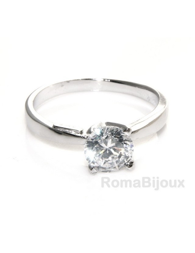 silver 925 Rhodium: Solitaire with zircon 5.5mm brilliant cut