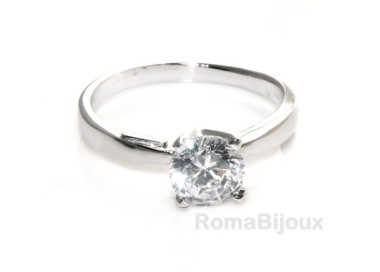 NLB|silver 925 Rhodium: Solitaire with zircon 5.5mm brilliant cut