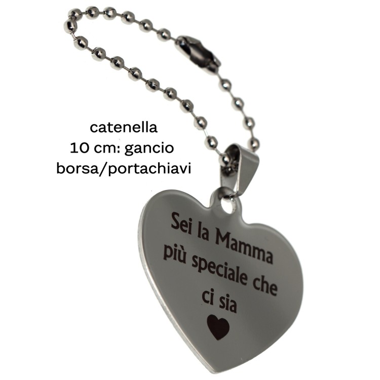 NLB|personalized lettering steel heart necklace bag pendant key ring
