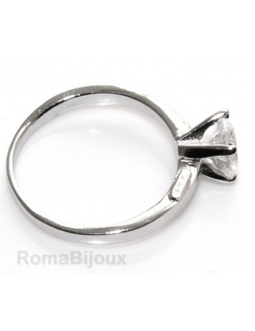 silver 925 Rhodium: Solitaire with zircon 5.5mm brilliant cut