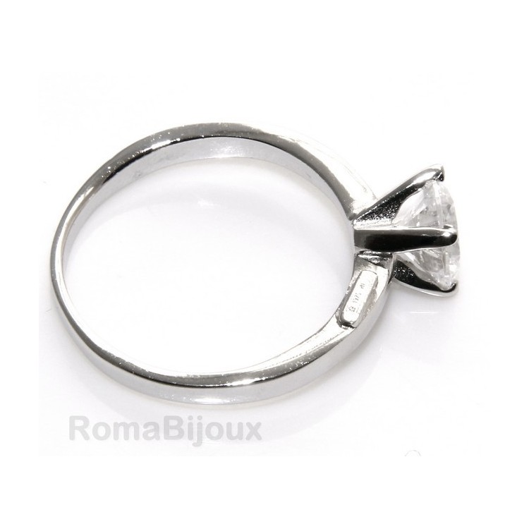 NLB|silver 925 Rhodium: Solitaire with zircon 5.5mm brilliant cut