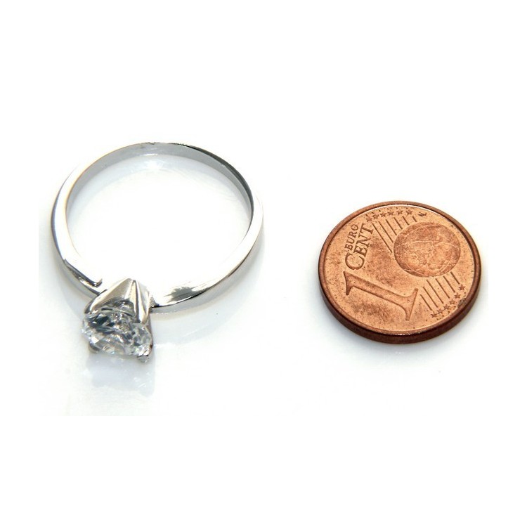 NLB|silver 925 Rhodium: Solitaire with zircon 5.5mm brilliant cut