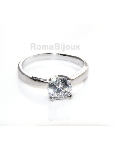 silver 925 Rhodium: Solitaire with zircon 5.5mm brilliant cut