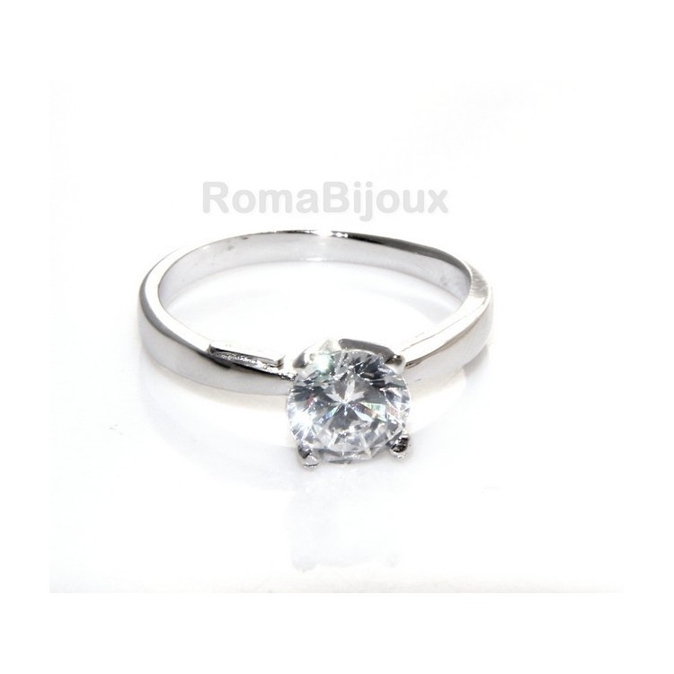 NLB|anello solitario argento 925 con zircone da 7 mm