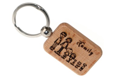 NALBORI|personalized family key ring wood gift mum dad engraving figures names