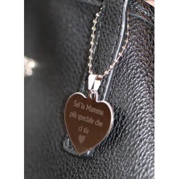 NALBORI|personalized lettering steel heart necklace bag pendant key ring