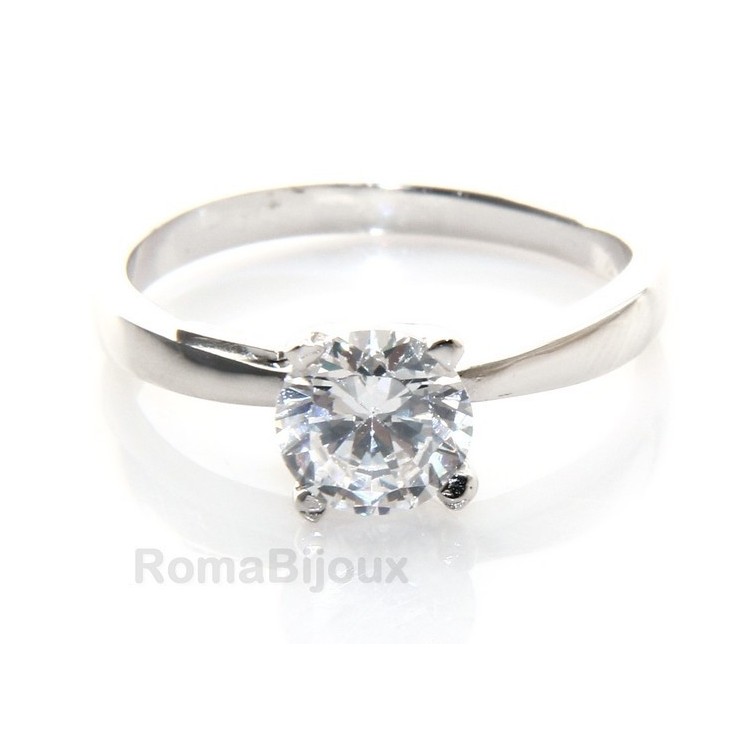 NLB|silver 925 Rhodium: Solitaire with zircon 5.5mm brilliant cut