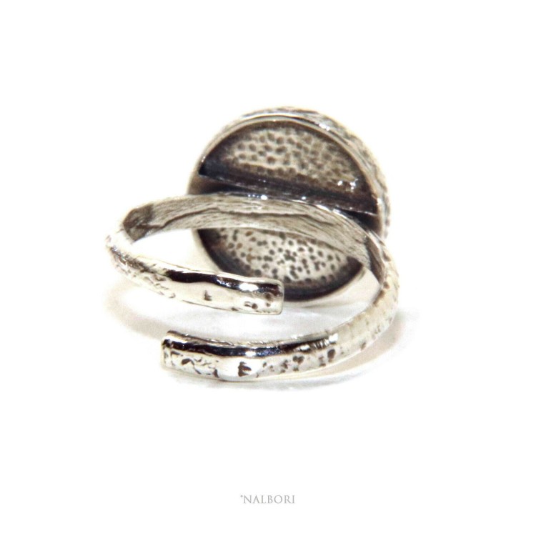 NLB|Ring Silver 925 for man or woman adjustable shield with monogram of NALBORI N with sun