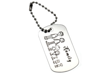 NLB|portachiavi famiglia personalizzato silver regalo mamma papà incisione figure nomi