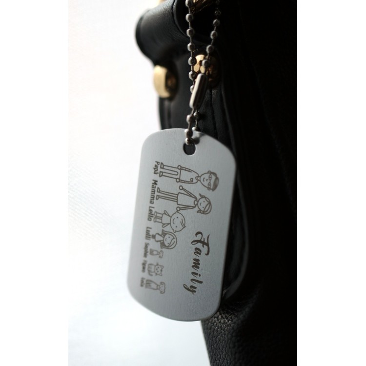 NLB|portachiavi famiglia personalizzato silver regalo mamma papà incisione figure nomi NALBORI originale