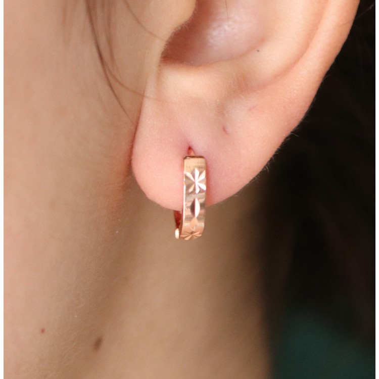 NALBORI|single earring 925 silver plated rose gold single snap one man