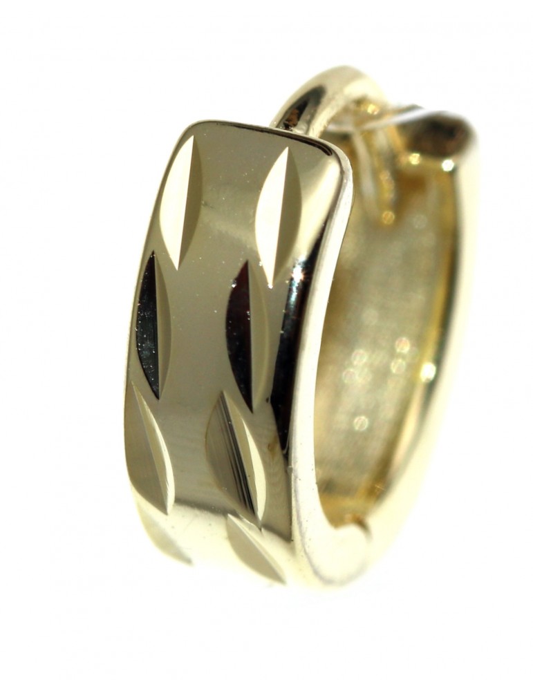 NALBORI mono orecchino argento 925 placcato oro giallo scattino diamantato per uomo NALBORI mono orecchino argento 925 placcato oro giallo scattino diamantato per uomo