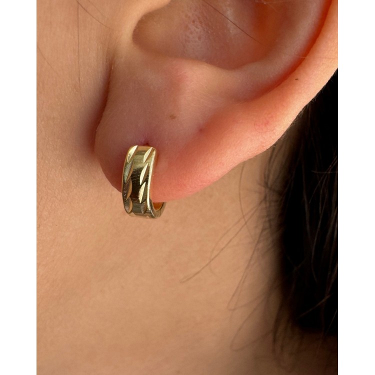 NALBORI|925 yellow gold plated single diamond stud earring for men