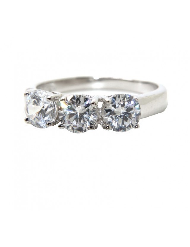 anello trilogy argento 925 con zirconi bianchi da 0,5 per donna fidanzamento regali anello trilogy argento 925 con zirconi bianchi da 0,5 per donna fidanzamento regali