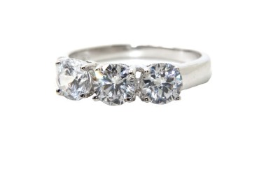 NLB|anello trilogy argento 925 con zirconi bianchi da 0,5 per donna fidanzamento regali