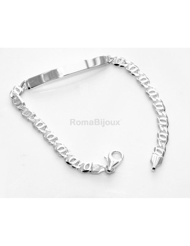 ARGENTO 925 : Bracciale uomo massiccio catena maglia marina targa 19 cm 11,40 gr ARGENTO 925 : Bracciale uomo massiccio catena maglia marina targa 19 cm 11,40 gr